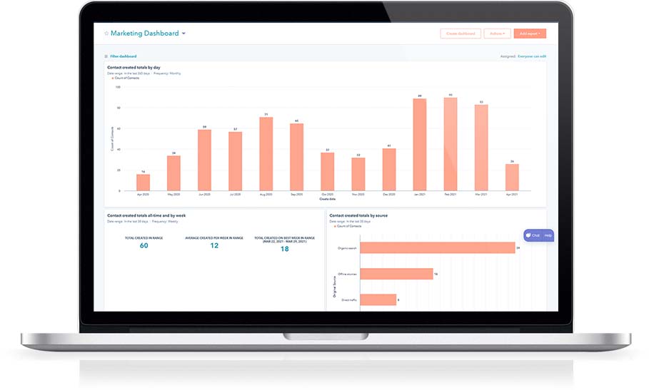 lead management crm displayed on laptop